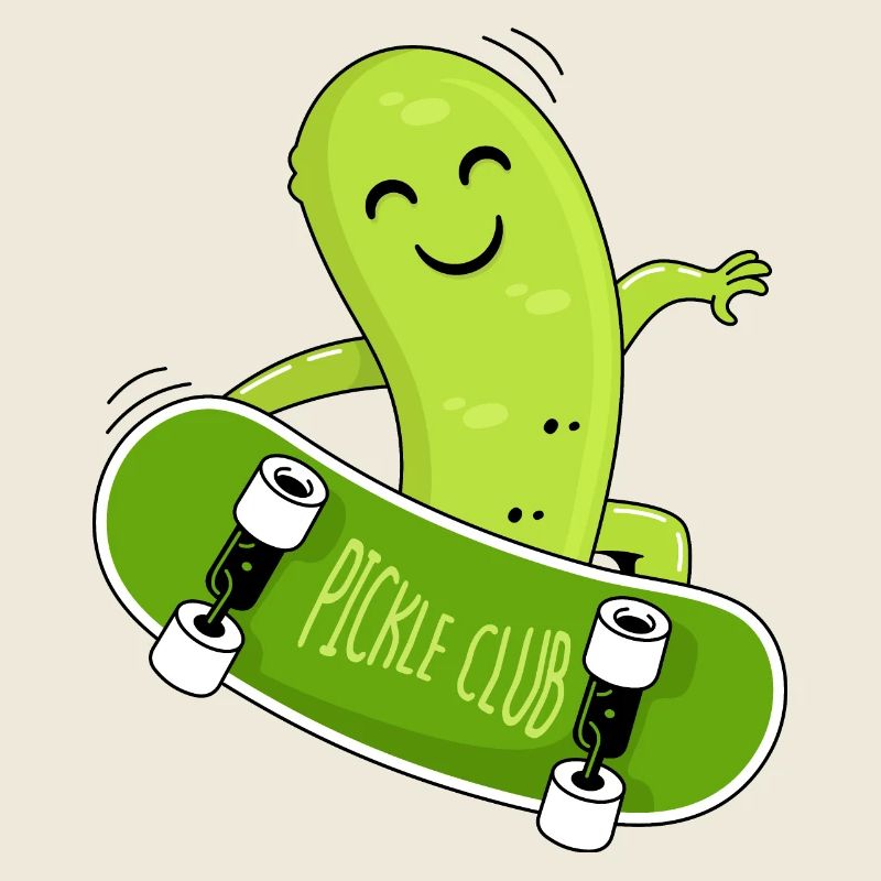 Gurke und Skateboard