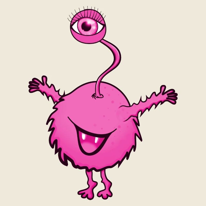 Monster Pink mit einem Auge