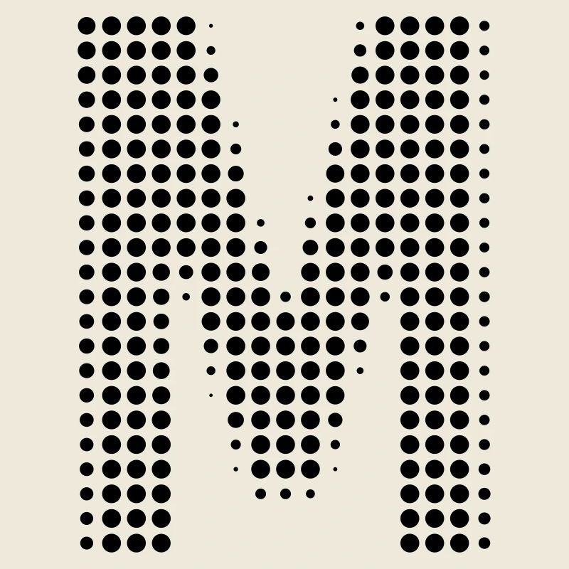 M letter dots initial letter gift