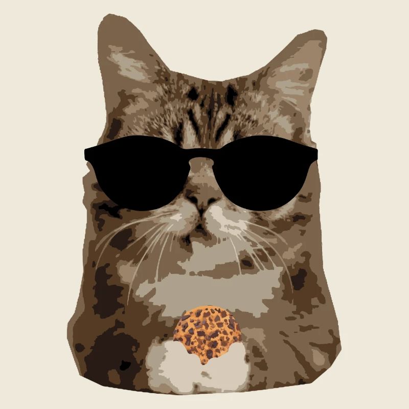 Chat à biscuits lunettes de soleil - se détendre