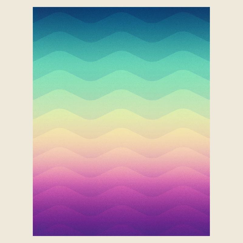 Minimal Geometry Waves (Rainbow) - Phone Case