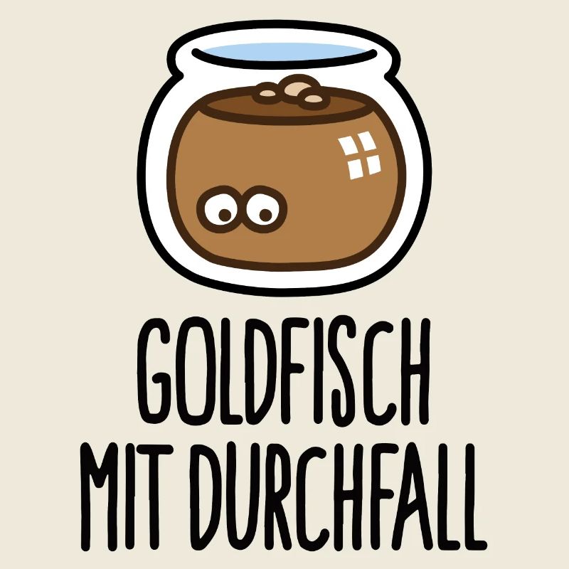 Lustige Goldfisch mit Durchfall Tierarzthelfer