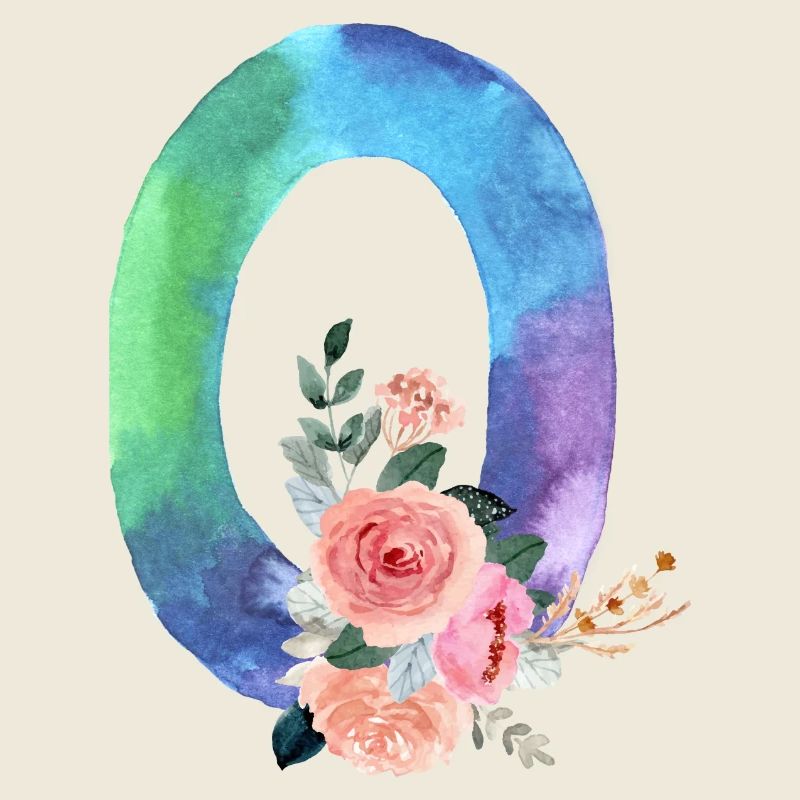 Buchstabe o Aquarell