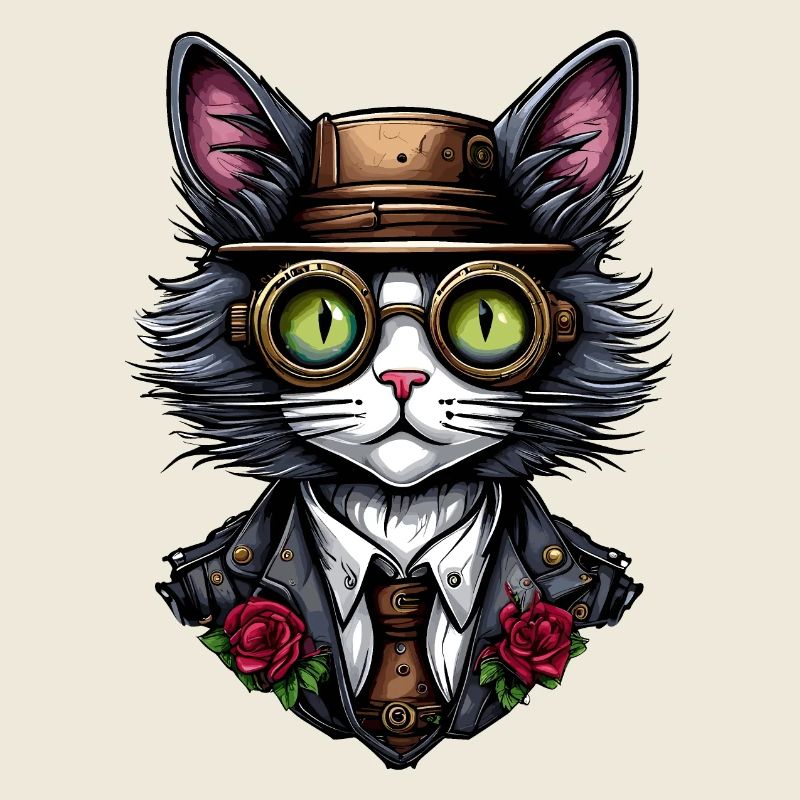 Chat steampunk