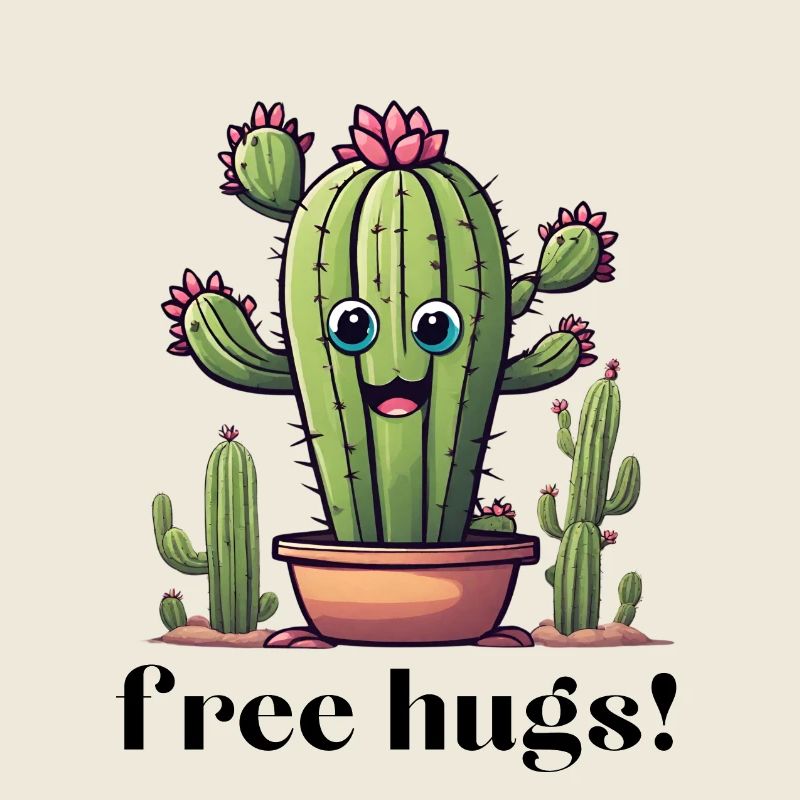 Free Hugs Cactus Cartoon - Dard de Cactus