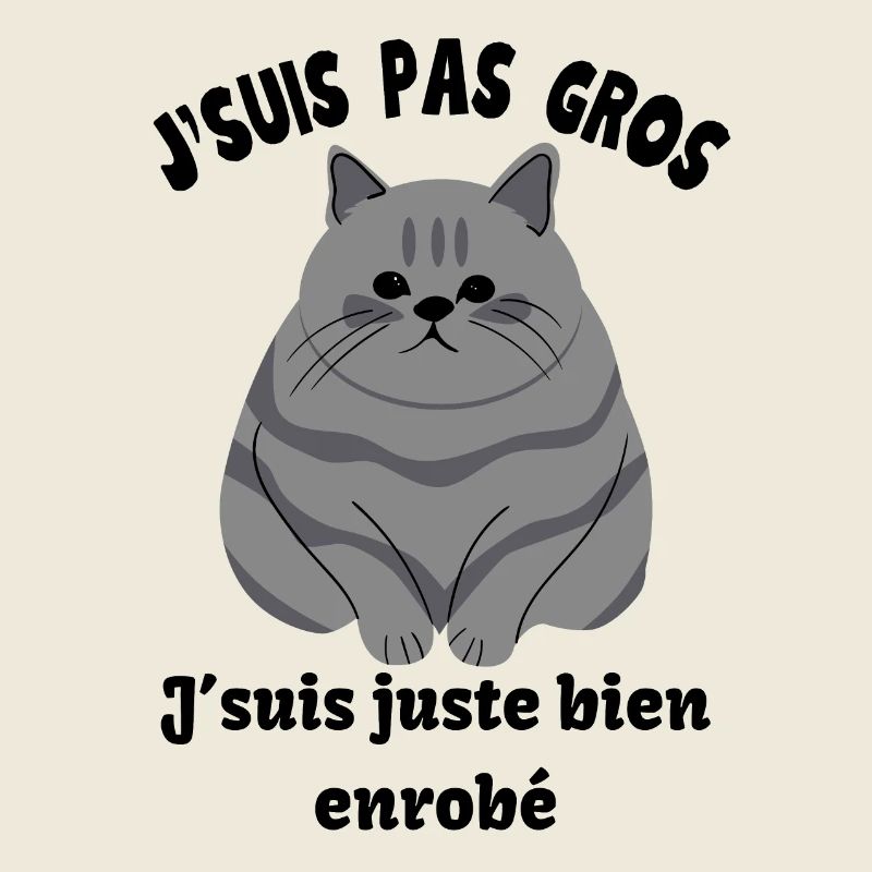 chat gros noir, juste enrobé