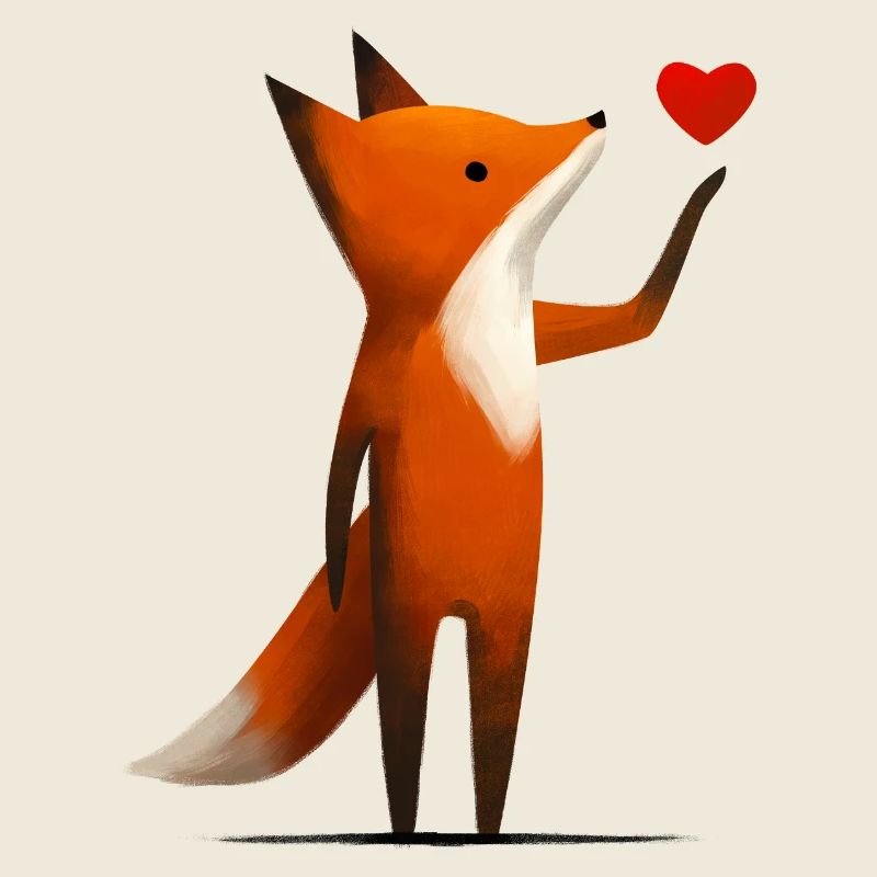 Fox with heart