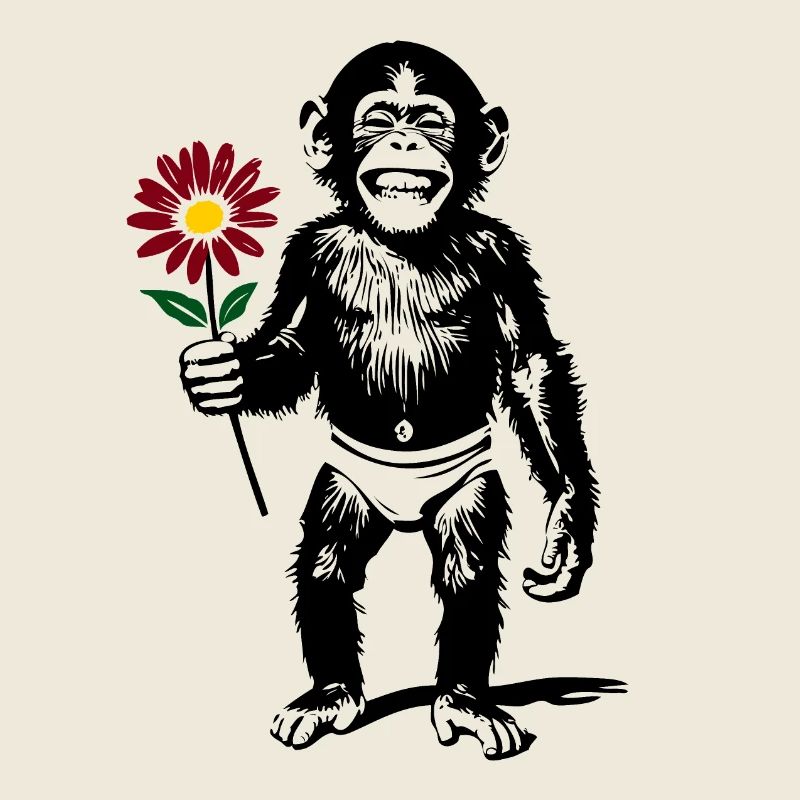 Monkey with Flower Valentine's Gift