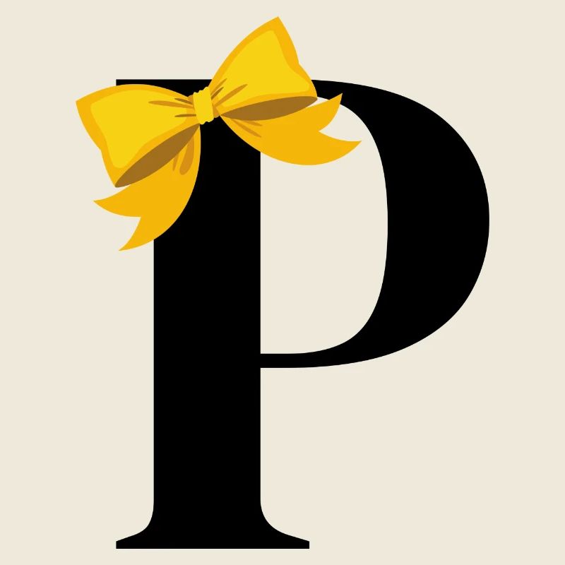 Letter p yellow bow