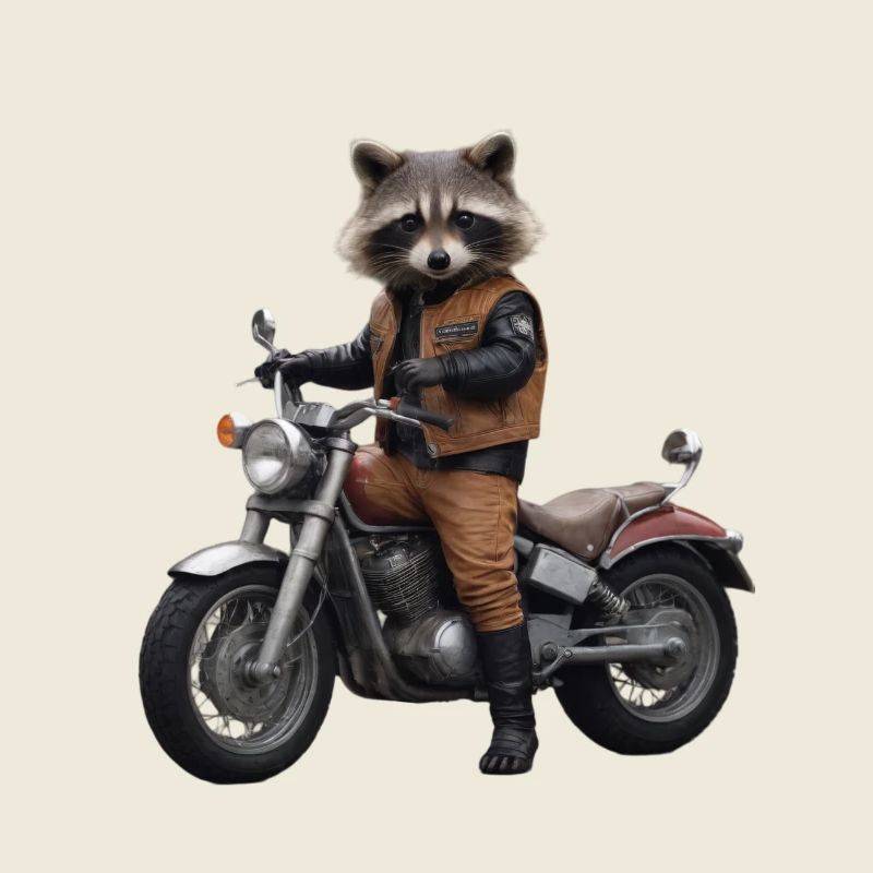 Raccoon biker