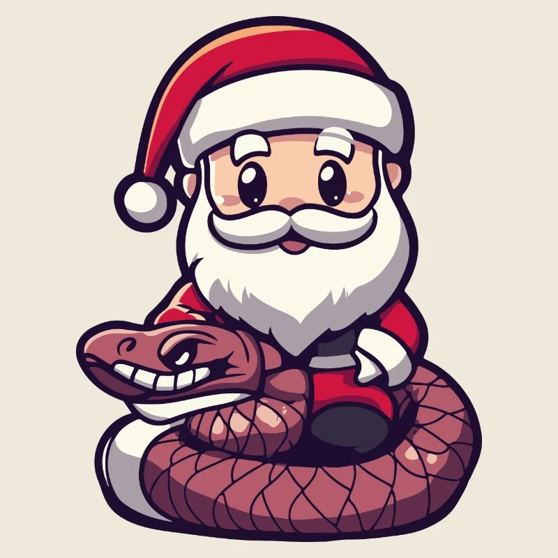 serpent cobra père noël dessin animé