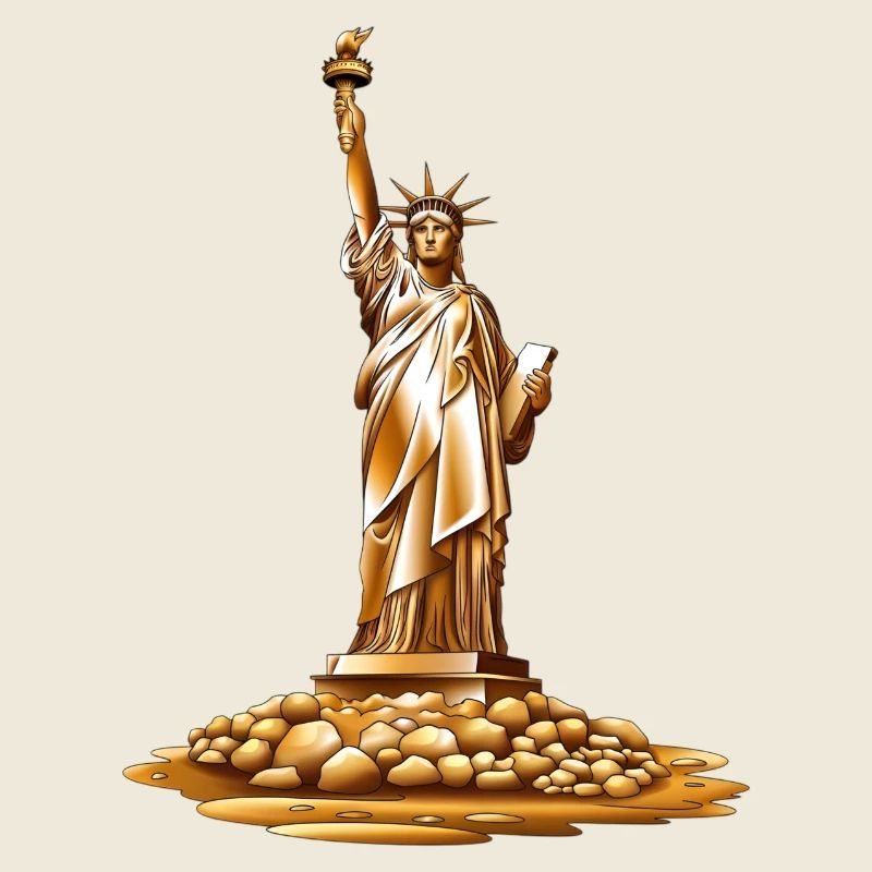 Golden Liberty Torch Statue