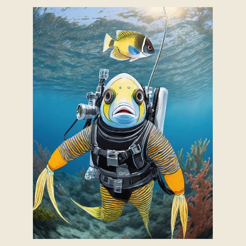 Poisson en combinaison de plongée 3