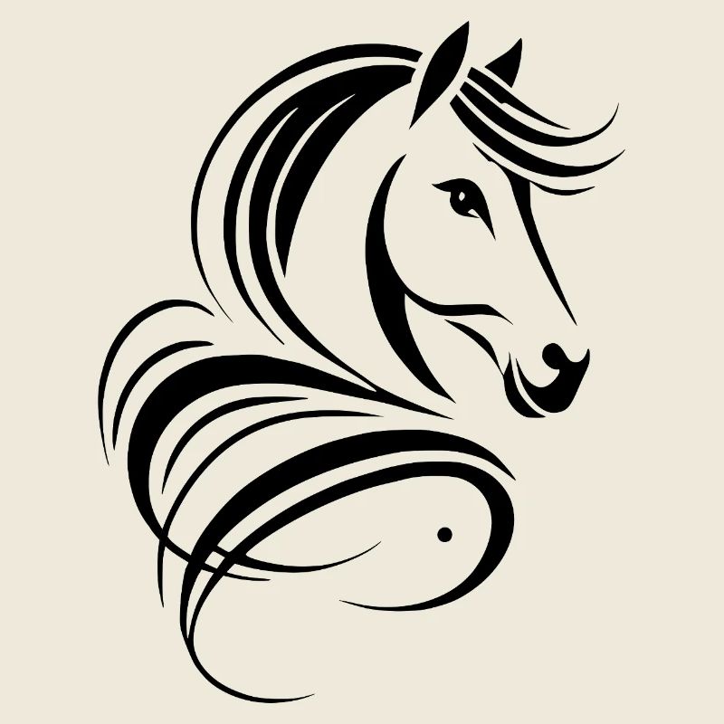 Abstract Stylized Horse Drawing