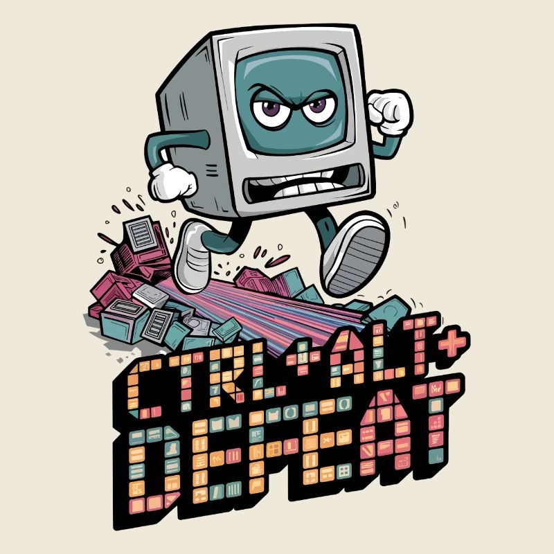 Strg Alt Besiege Retro Wütende Computerkunst