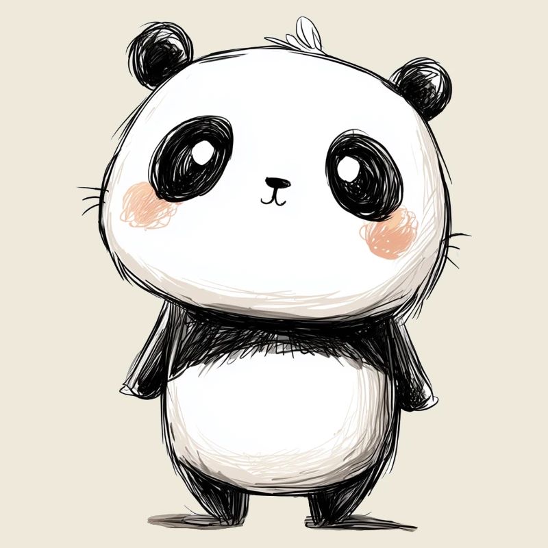 little panda drawing