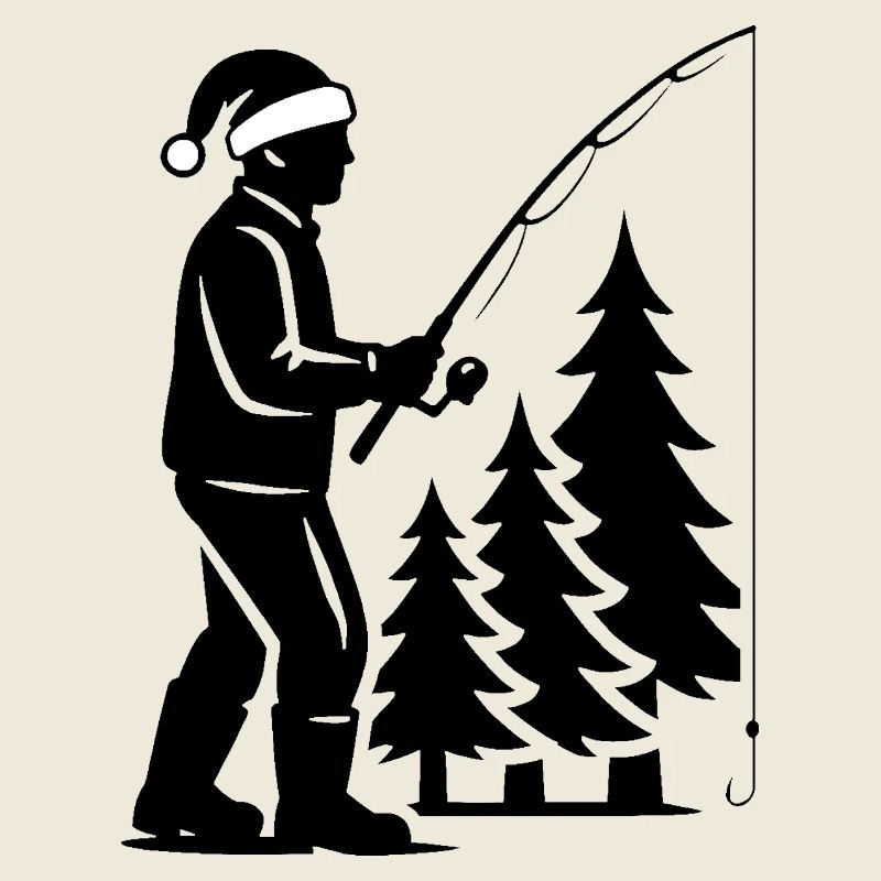 Angler Christmas Forest Night