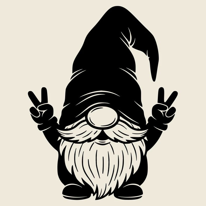 Funny Double Peace Gnome