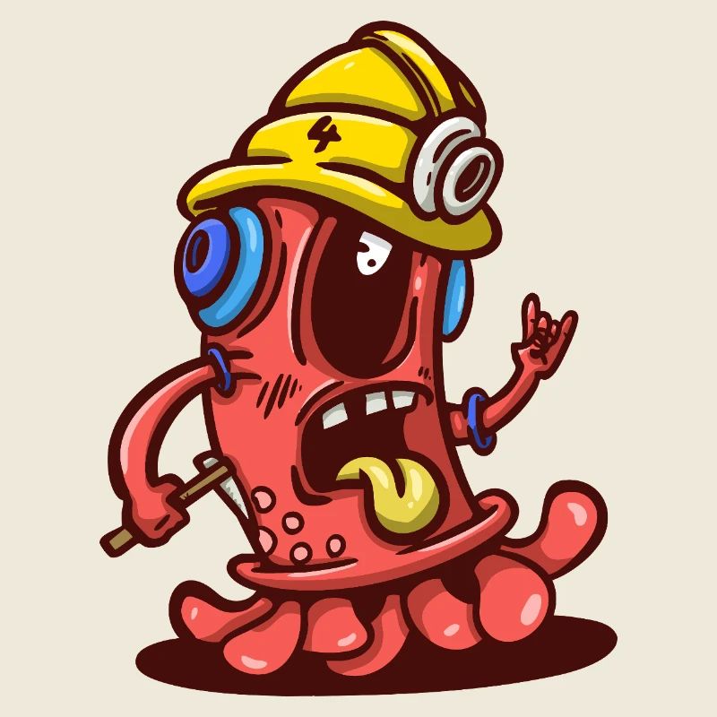 Worker Monster with Yellow Helmet