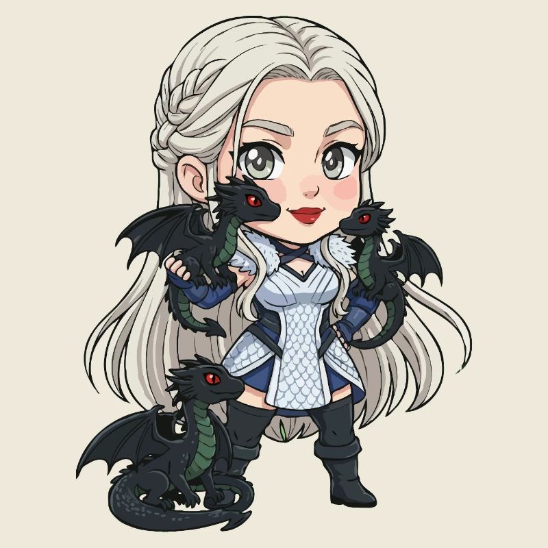Drachen-Cosplay-Ritterin Chibi
