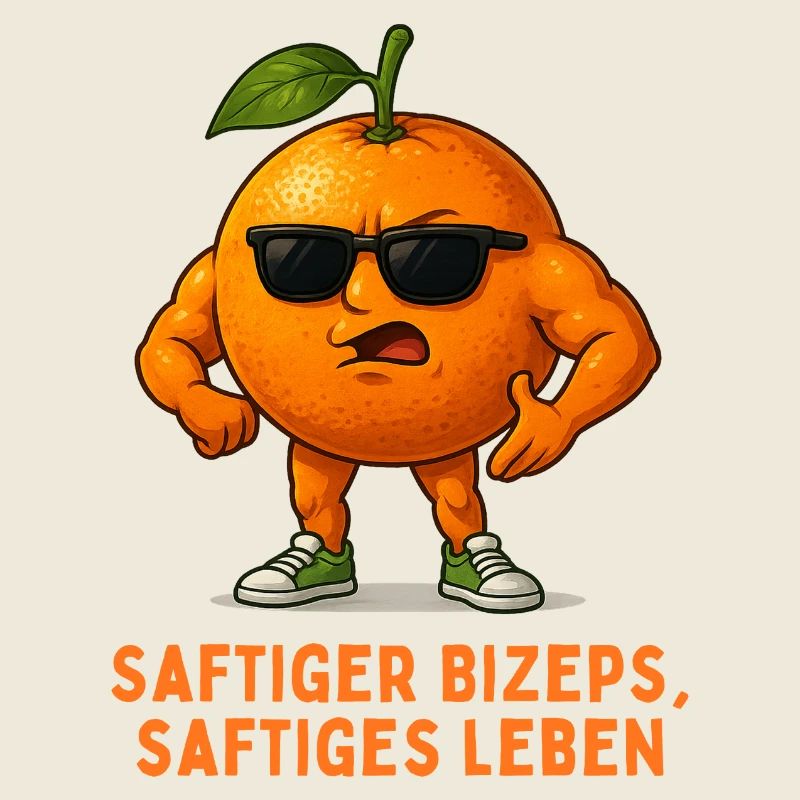 Orange juteux avec des lunettes de soleil