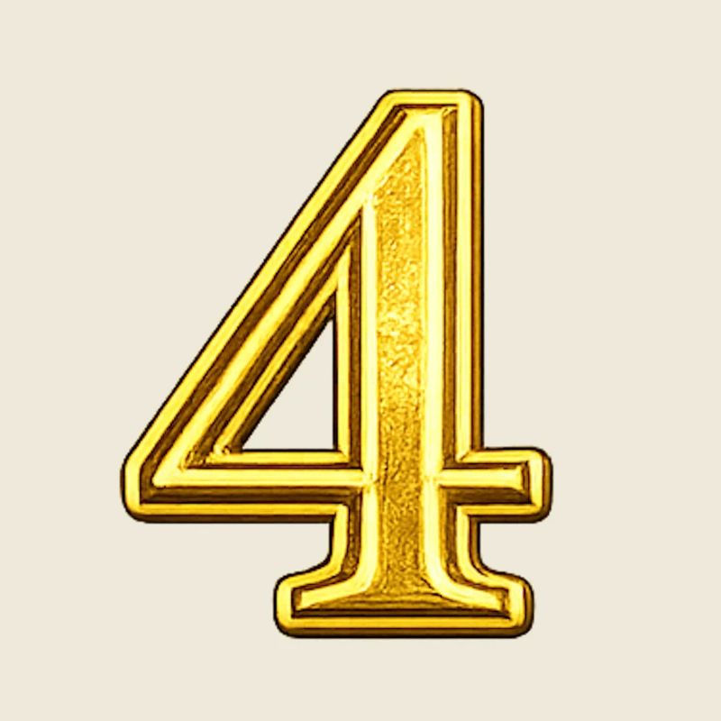 Goldene Vier Ziffer – Luxus Typografie