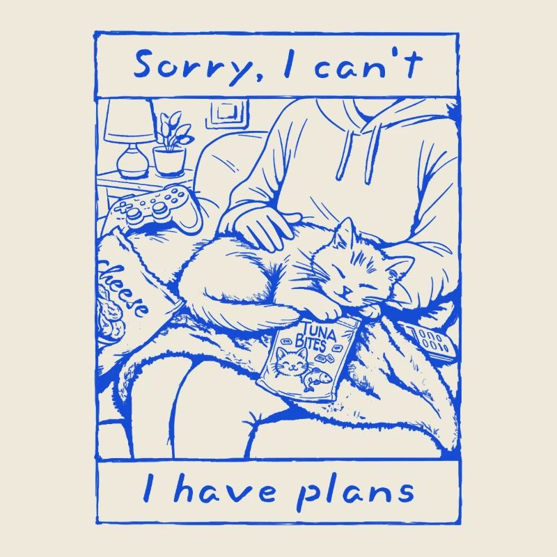 Désolé, j’ai des plans : design de chat drôle pour introverti