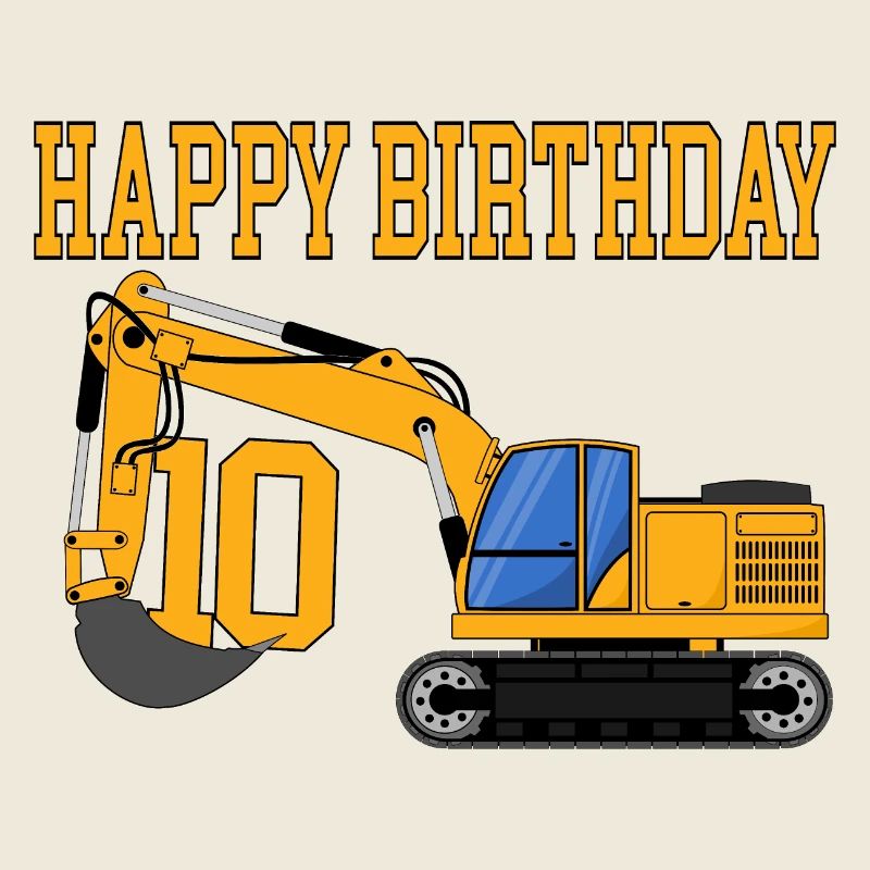 Excavator Happy Birthday 10