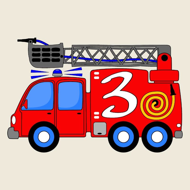 Fire engine 3 birthday children