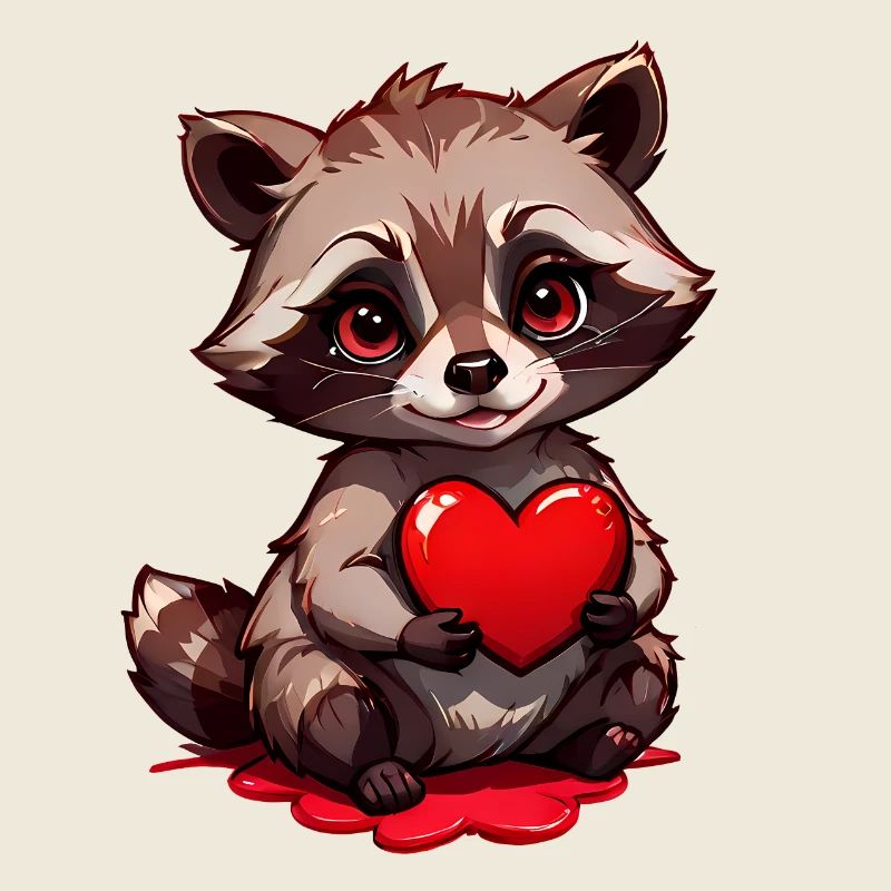 Offrez le mignon raton laveur en cadeau pour la Saint-Valentin