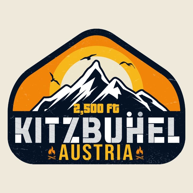 Kitzbühel Autriche Rétro Coucher De Soleil Ski 80s