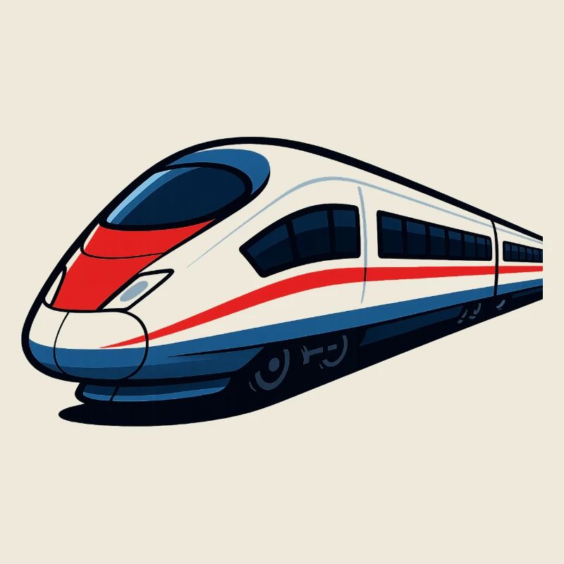 Neon lines high-speed train