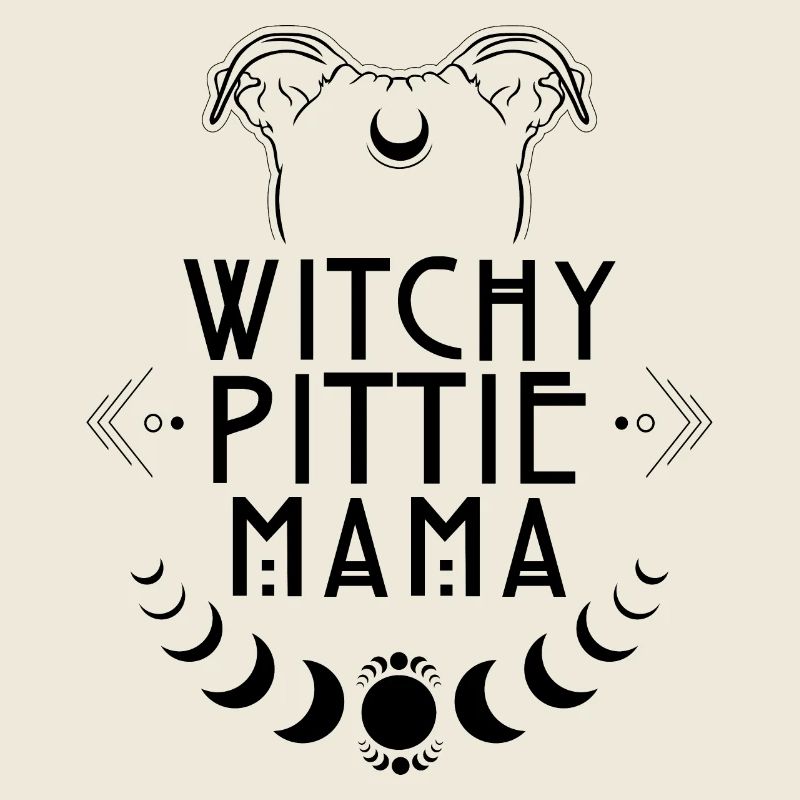 Witchy Pittie Mama Pitbull Hunde Hexe Hexen