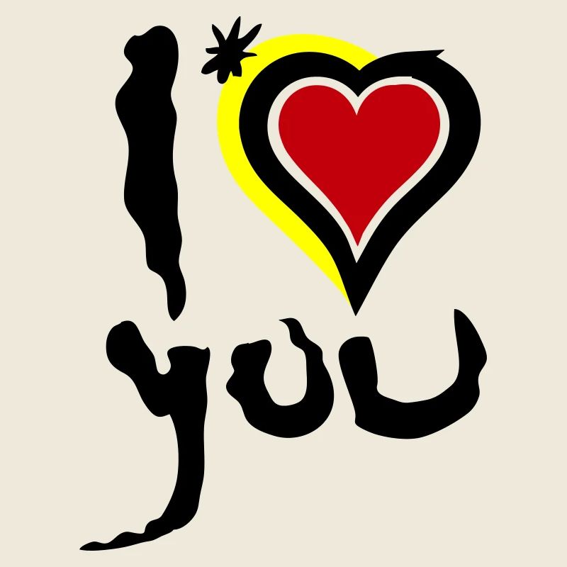 Je t’aime Heart Abstract Art Saint-Valentin