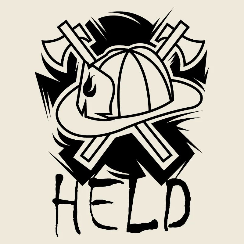 Held Feuerwehrmann Feuerwehr Symbol Axt Helden