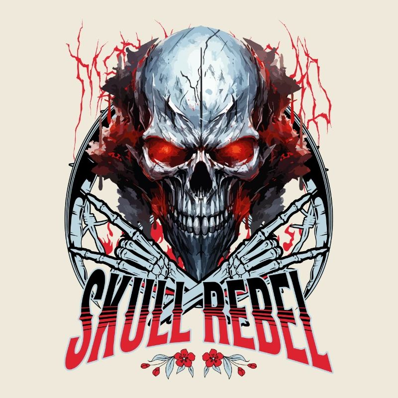 Skull Skull Skeleton Motorcycle Biker Gang