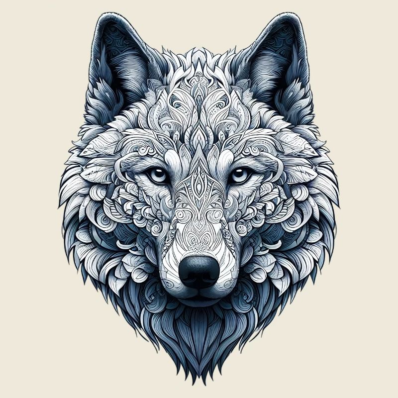 Wolf mit Mandalas verziert
