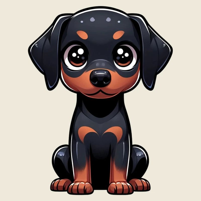Illustration numérique de doberman mignon