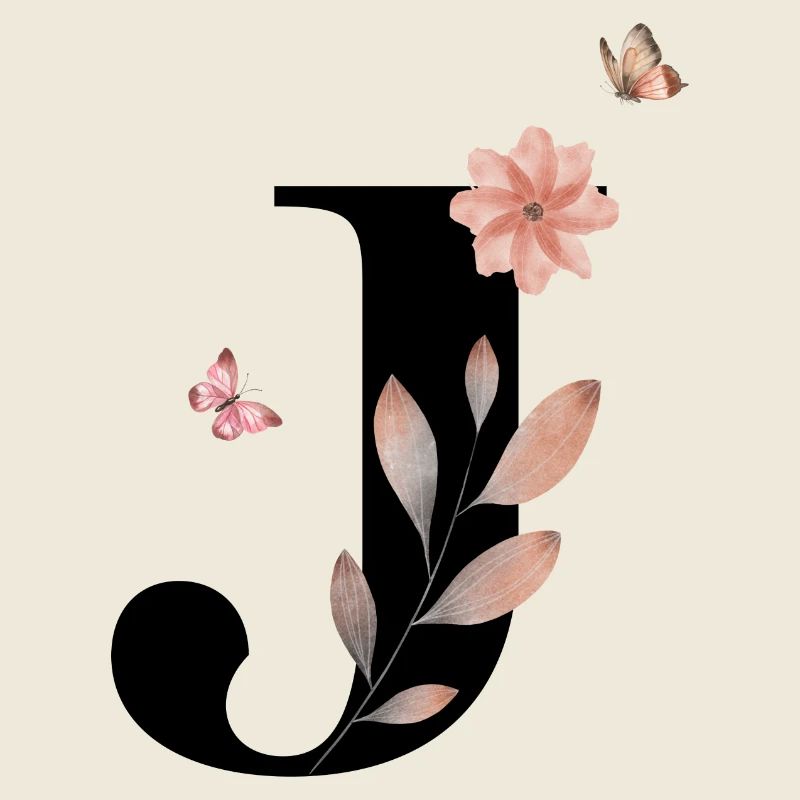 Buchstabe j Wildblumen Aquarelle
