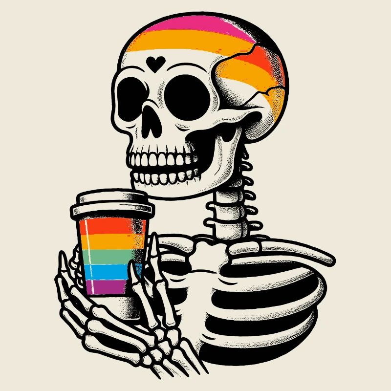 Skelett mit Kaffee - Skeleton Coffee