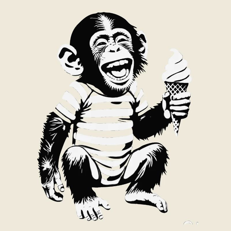 Verspielter Affe mit Eiscreme-Design
