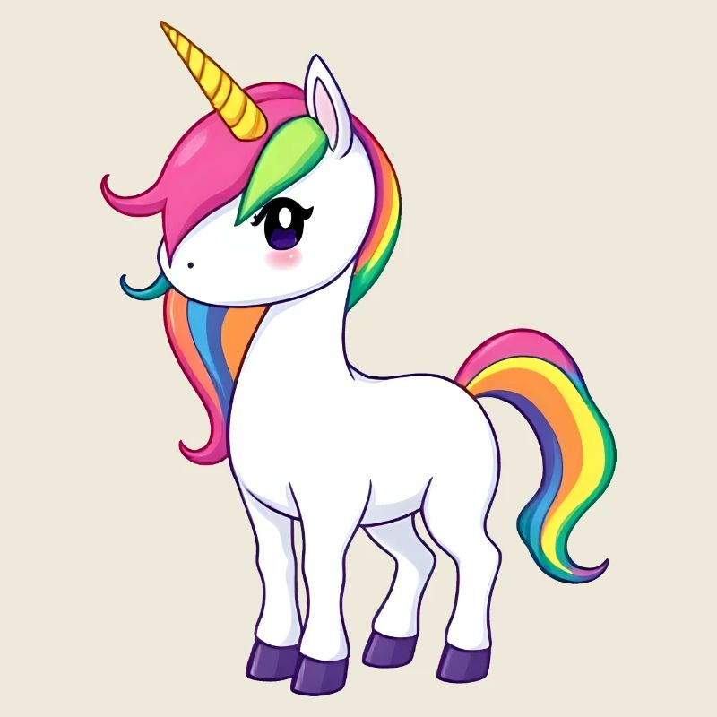Regenbogen Einhorn Fantasy Illustration