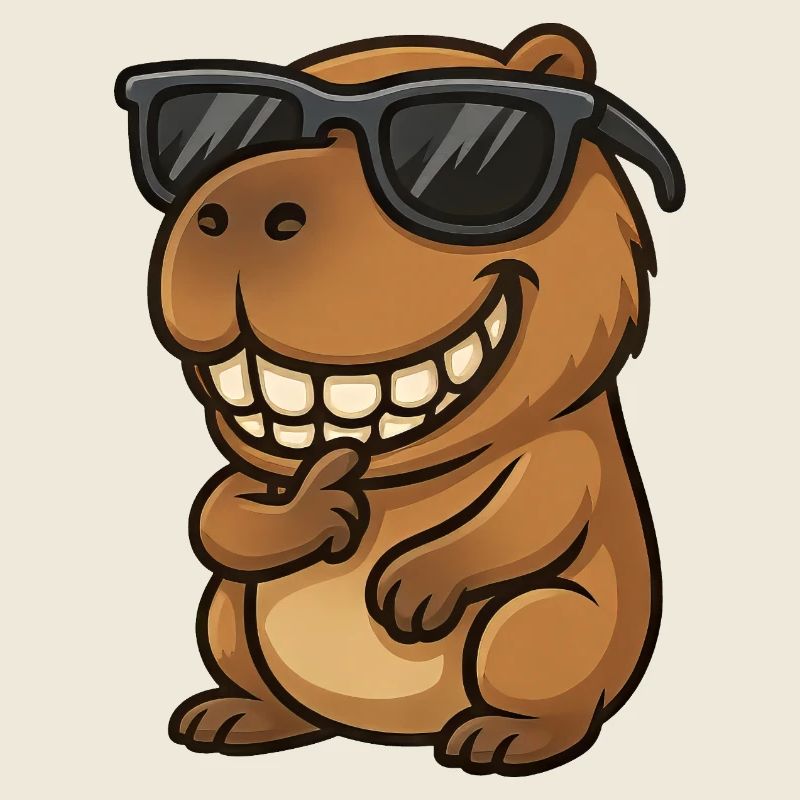 Cool Capybara Guinea Pig with Sunglasses