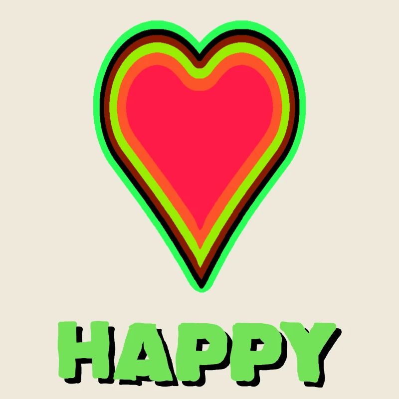 VIBRANT heart graphic with neon framing