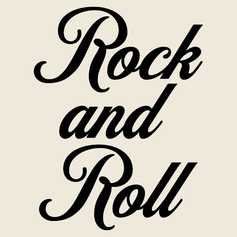 Rock and Roll cursive typography logo design