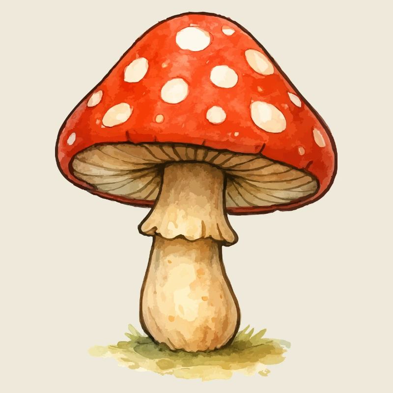 Red Mushroom Illustration