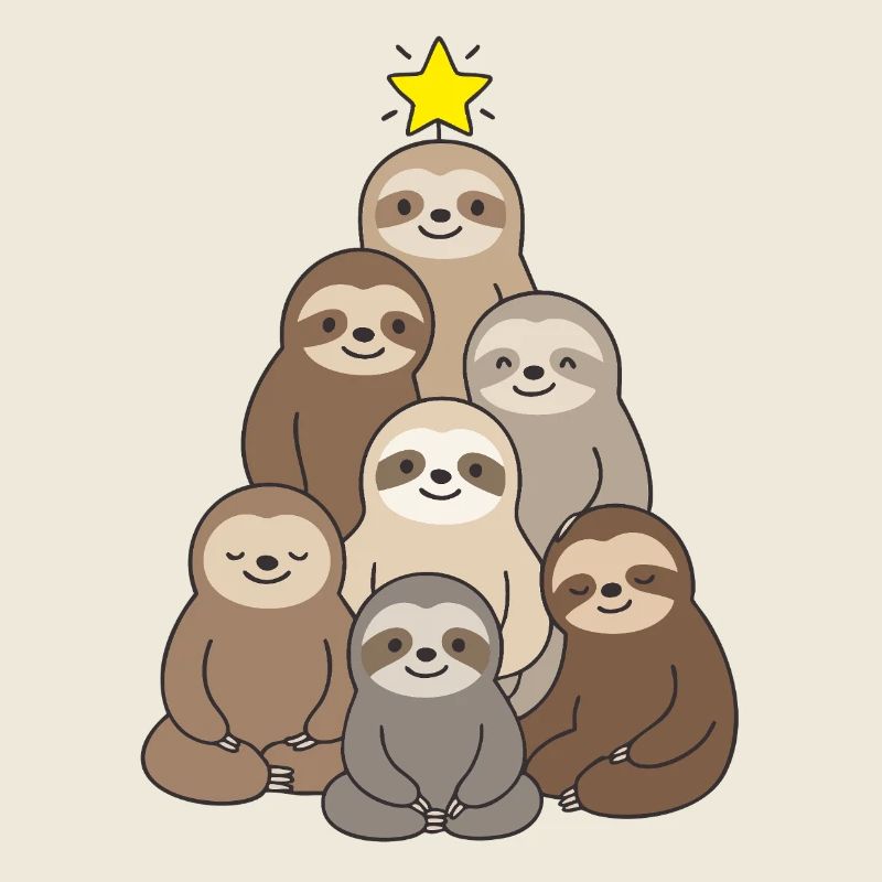Cute Sloth Christmas Tree Christmas cutest