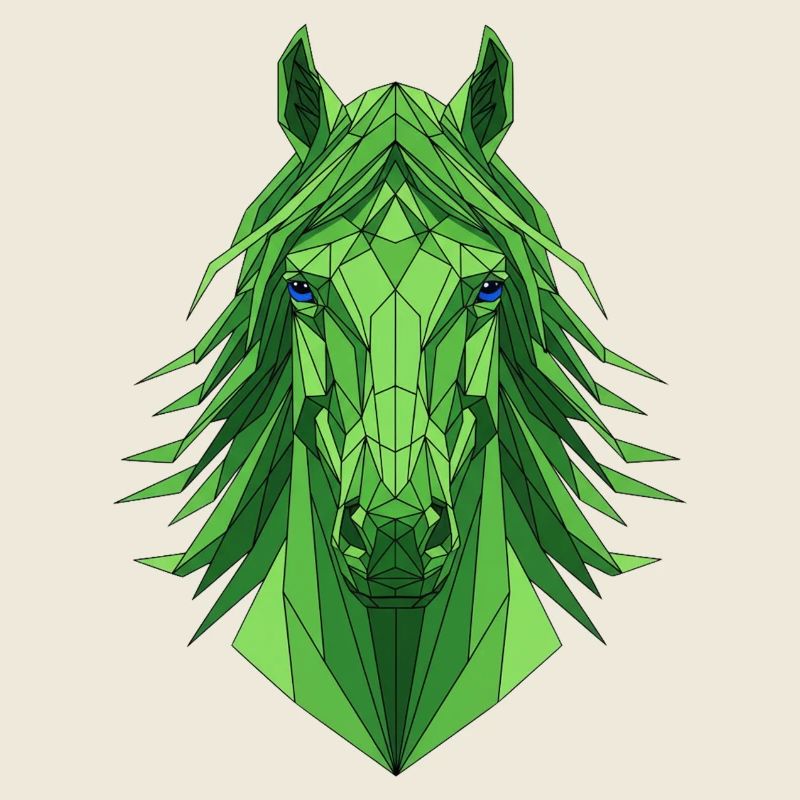 Cheval géométrique en vert