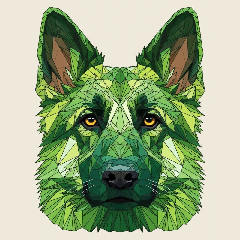 Green polygon wolf