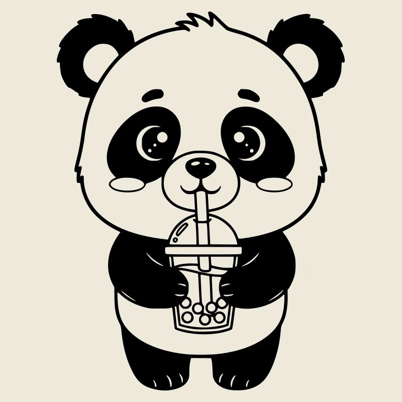 Panda mit Trinkbecher